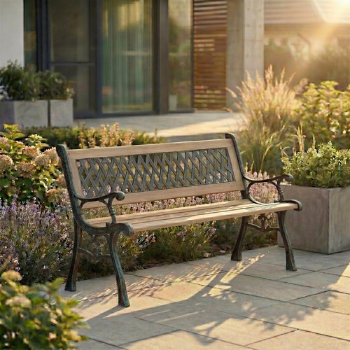 Wooden garden bench cross - wooden,