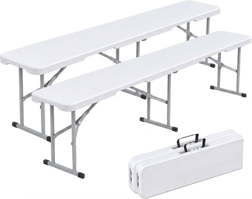 Plastic folding bench - 71'',